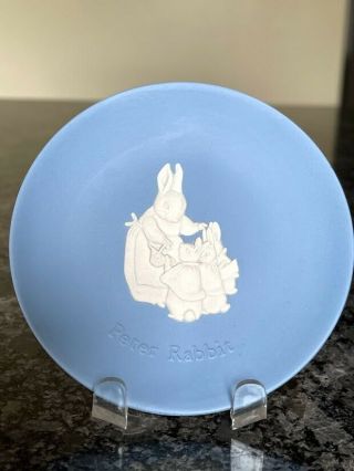 Wedgwood Jasperware Blue With White Peter Rabbit Plate 4 "