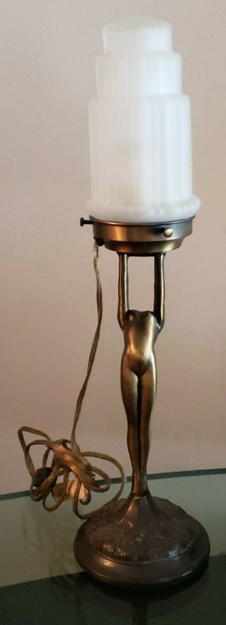 Frankart Sarsaparilla Art Deco Nude Woman Vintage Table Lamp - CON. 3