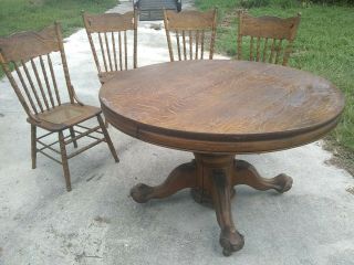 Antique Dining Table And Chairs (5 Piece)