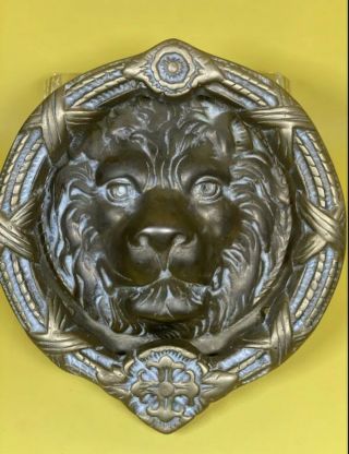 Solid Brass Antique Vintage Victorian Figural Lion 