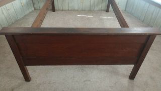 Antique Solid Oak Full Size High Back Carved Bed w/rails c1895 Local Pick Up 5