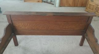 Antique Solid Oak Full Size High Back Carved Bed w/rails c1895 Local Pick Up 6