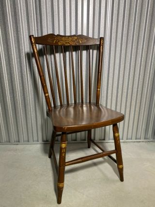 Vintage L.  Hitchcock Harvest Stenciled Dining Side Chair Signed