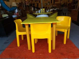 Kartell Carlo Bartoli Chair Mcm Panton Eames Era Knoll Vintage Table Set Rare