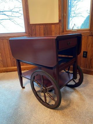 Vintage Antique Wooden Tea Cart Or Trolley Bar