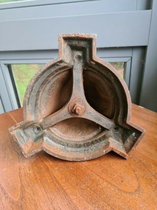 Big victorian cast iron aesthetic movement oil lamp base undermount cup 3