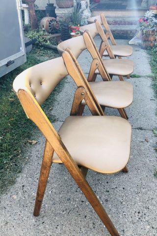 Vintage Mid Century Coronet Wonderfold Danish Modern Dining Chairs