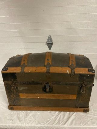 Antique Dome Top Victorian Steamer Trunk 1800s
