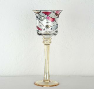 One Of Partylite Calypso Mosaic Trio Stemmed Votive Candle Holder 7 1/4 " P9261