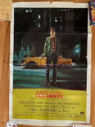 Taxi Driver Vintage 27x41 Color Movie Poster From 1976 Rare Robert Deniro