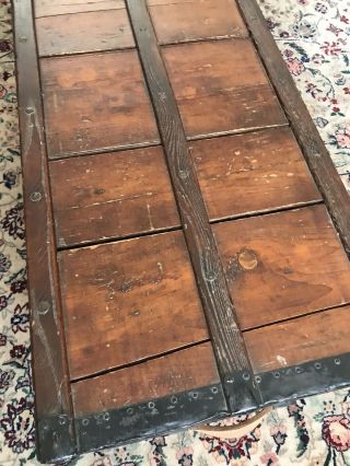 Nathan Neat Co Antique Steamer Trunk,  Wood & Rod Iron 1822 - 1847,  36 x 22 x 12 5