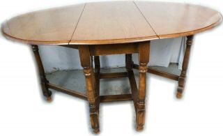 Great British Beauty Antique Vintage Oak Drop Leaf Table Gate Leg Solid