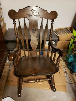 Vintage S.  Bent & Bros Solid Wood Stenciled Colonial Rocking Chair