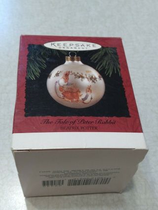 Hallmark The Tale Of Peter Rabbit Beatrix Potter Glass Ball Ornament 1994