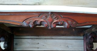 Antique Victorian Marble Top Carved Walnut Pier Console Wall Shelf 5