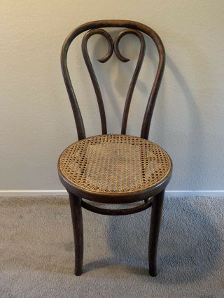 Vintage Thonet Bentwood Cafe Chair Wood Cane Seat
