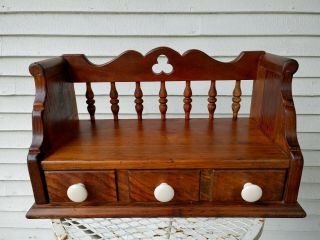 Vintage Ethan Allen American Traditional Maple Wood Wall Cabinet Display Shelf