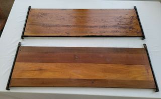 2 Antique Gunn Barrister Bookcase Shelves With Metal Inserts