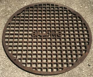 Large Vintage Antique Cast Iron Round Floor Grate For Garden Table Reporpose