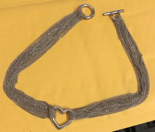 Authentic Vintage Tiffany & Co.  Multi Strand Open Heart Toggle Necklace 16 " 59g