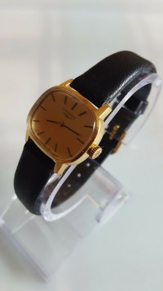 VINTAGE LONGINES 805 1152 18k GOLD PLATED HAND WINDING LADIES WATCH. 3