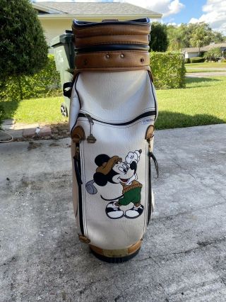 Rare Vintage Disney Mickey Mouse Belding Staff Golf Bag With Matching Headcovers