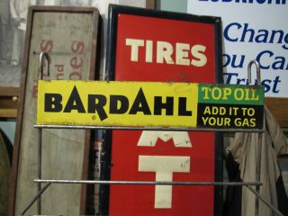 Vintage Bardahl Top Oil Additive Can Advertising Display Rack Sign