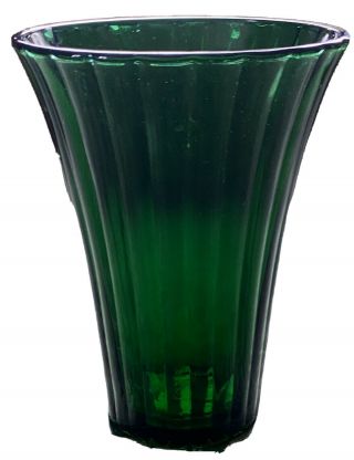Vintage 7 3/4 " Tall Napco Emerald Green Ribbed Vase 1161 Cleveland Ohio Usa