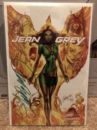 Marvel Jean Grey 1 Exclusive Cover B Signed By J.  Scott Campbell W/