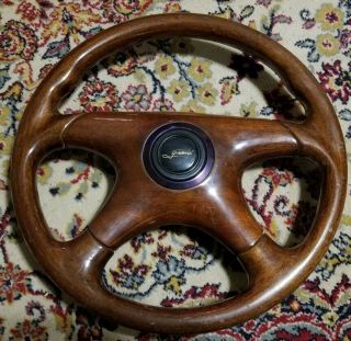 Vintage Grant Solid Exotic Wood Steering Wheel 14 1/2 " Mahogany