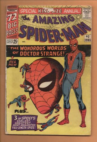 Spider - Man Annual 2 Marvel Comics 1965 Lee/ditko Dr Strange App.  Gd