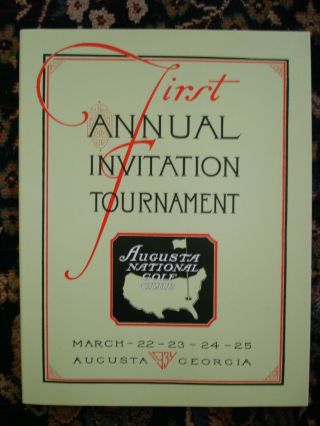 Vintage 1934 1st Masters Program Augusta National Golf Club