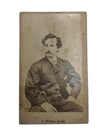 John Wilkes Booth - Assassinated Abraham Lincoln - Vintage Cdv Photograph