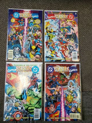 Dc Versus Marvel Comics 1 2 3 4 Complete Set,  Out Of Print,  Nm