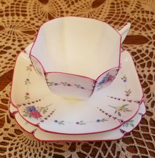 Vintage Shelley China Queen Anne Trio Cup Saucer Plate
