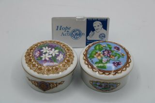 Set Of 2 Heritage House Porcelain Music Boxes Love Songs To Remember 1990