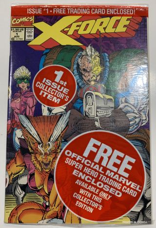 X - Force 1 - With Deadpool Card Marvel 1991 Nm/vf Iconic Rob Liefeld Key