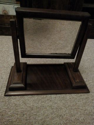Antique Regency Wooden Swivel Dressing Table Mirror Secret Compartment