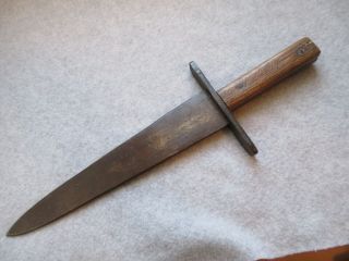 Vintage Antique Very Large Dagger Fighting Knife Civil War ? No Marks Shows Age