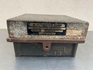 Vintage A.  Ottavino Granite Machinist Steel Surface Plate 84 Pounds