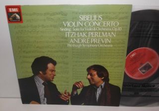Asd 3933 Sibelius Violin Concerto Itzhak Perlman Pittsburgh Sym Orc Andre Previn