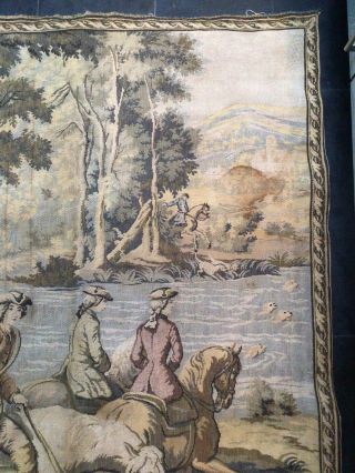 Large Vintage Antique French Tapestry Wall Hanging Cotton Backed 73.  5” x46.  5” AF 3
