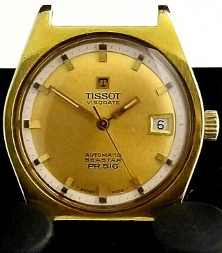 1968 Tissot Visodate Seastar Pr516 Date,  Gold Plated Automatic Cal 784 - 2