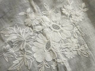 19th Century French Chateau Embroidered Curtain