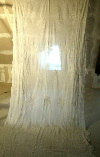 19th Century French Chateau Embroidered Curtain 3