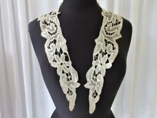 Antique Belgian Brussels Lace Dress Collar.  Ivory