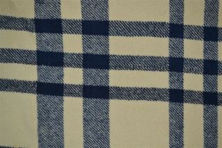 blanket wool blue plaid hand made Civil War Era 71x79 narrow loom antique 1800 3