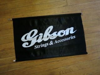 Vintage 2003 Gibson Custom Shop Flag Banner Strings Accessories Dealer Shop