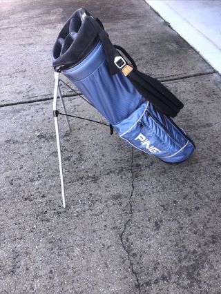 Rare Vintage Ping Carry Stand Golf Bag Blue