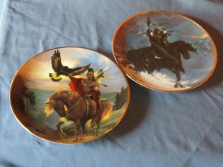 Pr Franklin Western Heritage Museum Limited Edition Plates Horses Riders 1